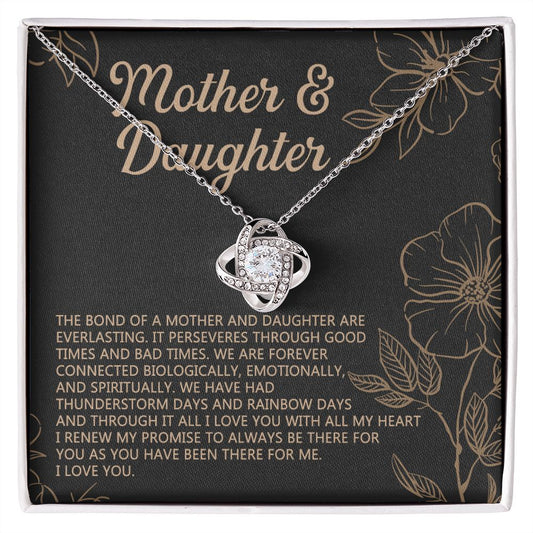 Mother And Daughter Necklace, To My Mother Love Kot Necklace From Daughter, Mothers day Necklace, Mother Daughter Gift Necklace, Jewelry Gift For Women, Mom, Daughter To Mother Love Knot Pendant Love Knot Necklace 6323