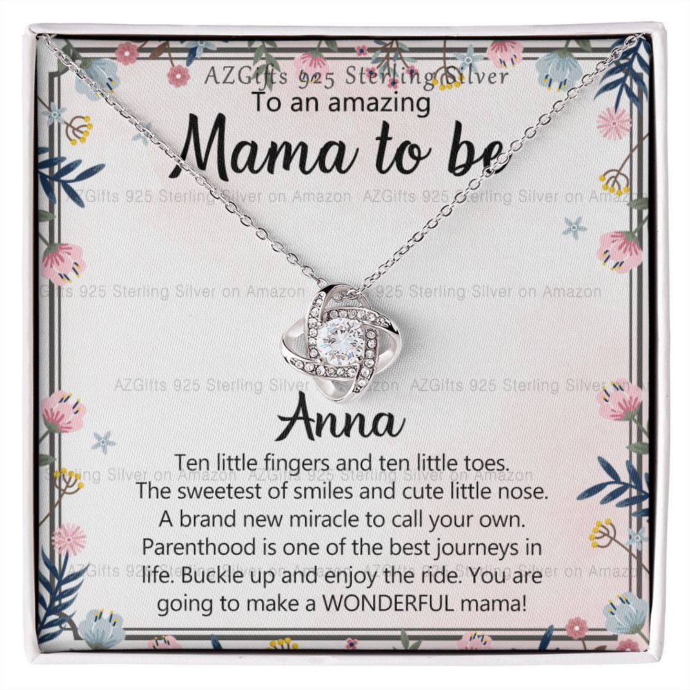 To An Amazing Mama To Be Necklace, Mom To be Gift Necklace First Time Mom Pregnancy Gift Necklace for New Mom Gift Expectant Mother's Day Love Knot Necklace Gift for New Mom Jewelry Gift for Women