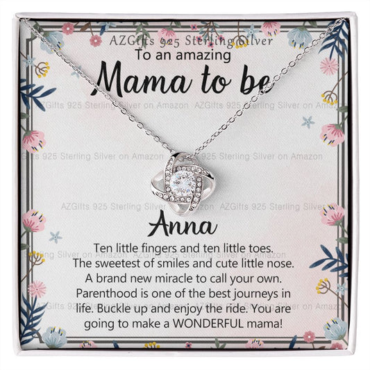To An Amazing Mama To Be Necklace, Mom To be Gift Necklace First Time Mom Pregnancy Gift Necklace for New Mom Gift Expectant Mother's Day Love Knot Necklace Gift for New Mom Jewelry Gift for Women