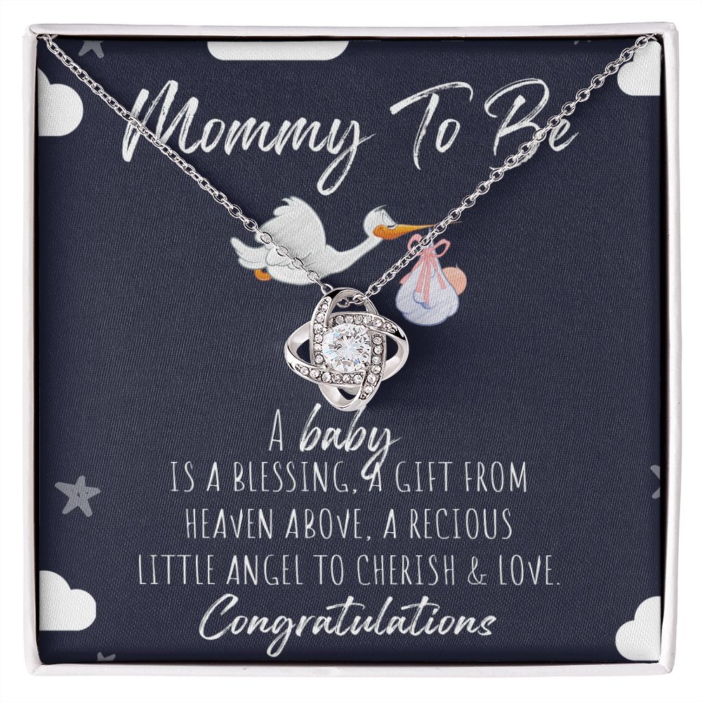 Mommy To Be Necklace, Pregnancy Necklace, Pregnancy Gifts For First Time Moms, Pregnancy Gifts Necklace, Congratulations Gift Necklace For Mom, Jewelry Gift For Women, Mommy To Be Gift Necklace Love Knot Necklace 6323
