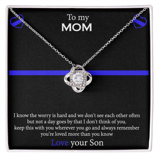 To My Mom Necklace From Son, Mothers Day Necklace Gift For First Mothers Day, Love Your Son Love Knot Necklace Gift For Mom, Best Friend Gifts For Mothers Day Things For Your Mom Jewelry Gift For Mom Love Knot Necklace 6323