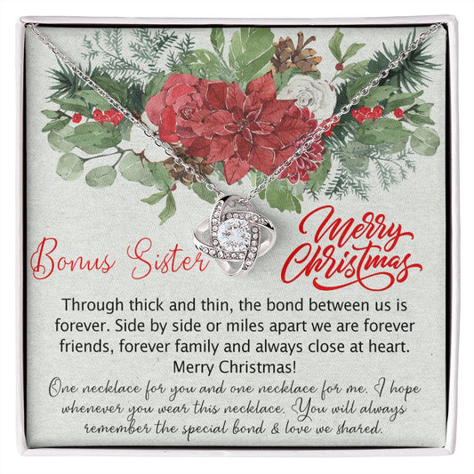 To My Bonus Sister Necklace Gift for Sisters Christmas Necklace for Stepsister Personalized Half-sister Best Friend Friends Christmas Pendant Gift Necklace for Her Girls Women