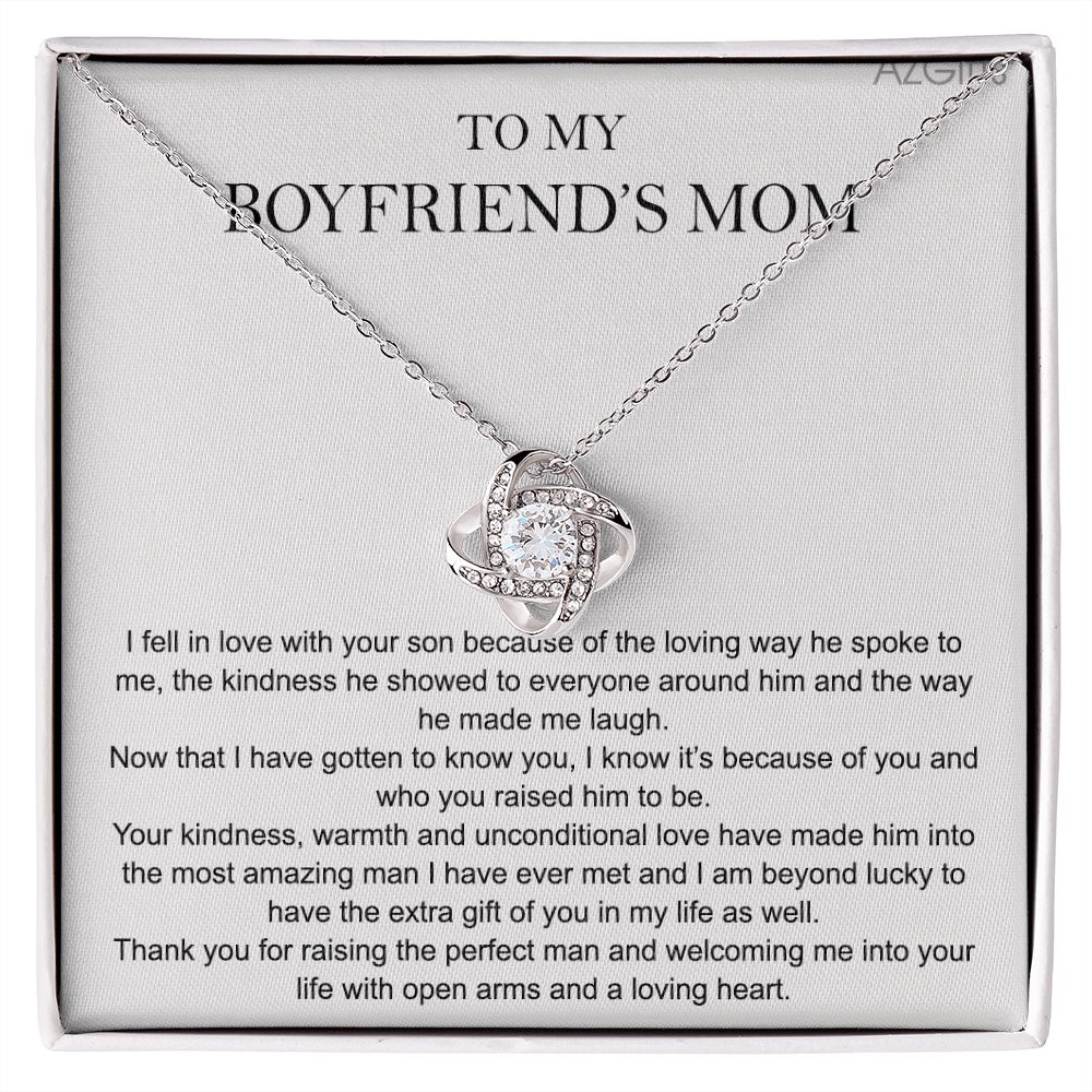 Gifts for Boyfriend's Mom Necklace, To My Boyfriends Mom Necklace, Boyfriend's Mom Gifts, Gifts For My Boyfriends Mom, To My Boyfriend Mom Gifts, Boyfriends Mom Christmas Gift, Mother's Day Gift Love Knot Necklace 6323