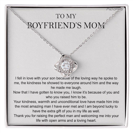 Gifts for Boyfriend's Mom Necklace, To My Boyfriends Mom Necklace, Boyfriend's Mom Gifts, Gifts For My Boyfriends Mom, To My Boyfriend Mom Gifts, Boyfriends Mom Christmas Gift, Mother's Day Gift Love Knot Necklace 6323