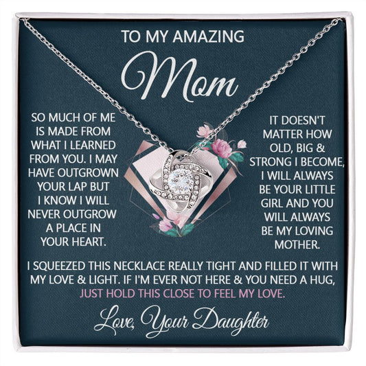 Mother And Daughter Necklace, To My Amazing Mom Love Knot Necklace Gift For Mom, Your Daughter Necklace Gift For Mom, Jewelry Gift For Women, Bonus Mom Gift Necklace Daughter To Mom Pendant Love Knot Necklace 6323