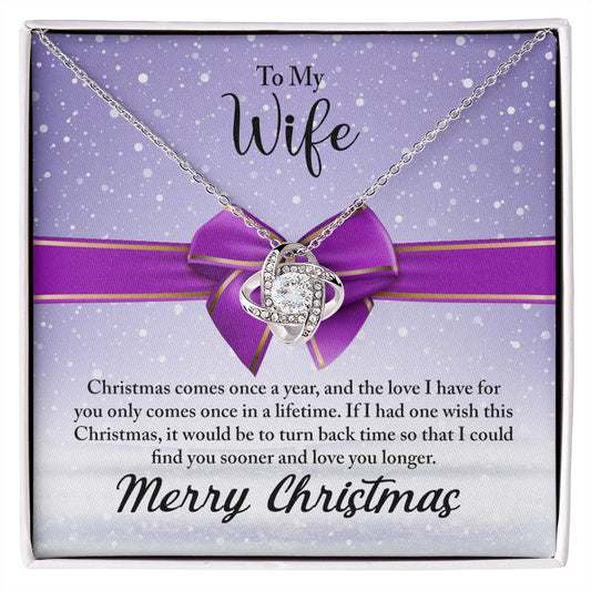 To My Wife Necklace Gifts For Wife Christmas Gift Necklace Jewelry For Wife Love Knot Pendant Necklace Set Gift for Wife