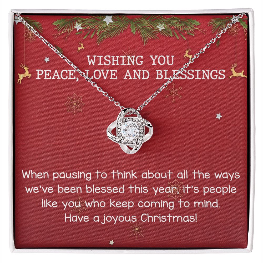 Wishing You Peace Love and Blessing The Love Knot Necklace Set Gift from Husband
