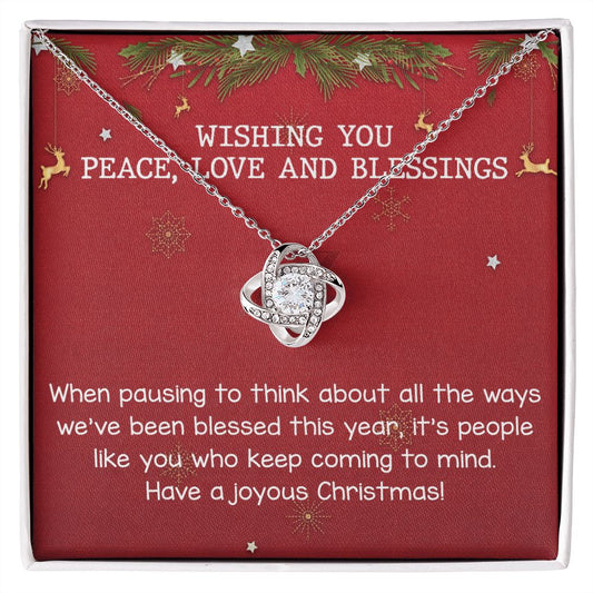 Wishing You Peace Love and Blessing The Love Knot Necklace Set Gift from Husband