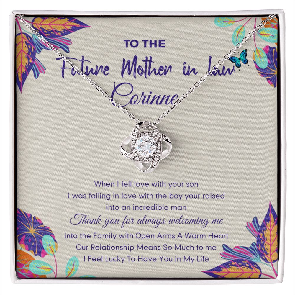 Future Mother In Law Gift Necklace, To The Future Mother In Law Necklace From Daughter In Law, Personalized Necklace Gift For Mom, Happy Mother's Day Necklace Gift, Jewelry Gift For Mother In Law Love Knot Necklace 6323