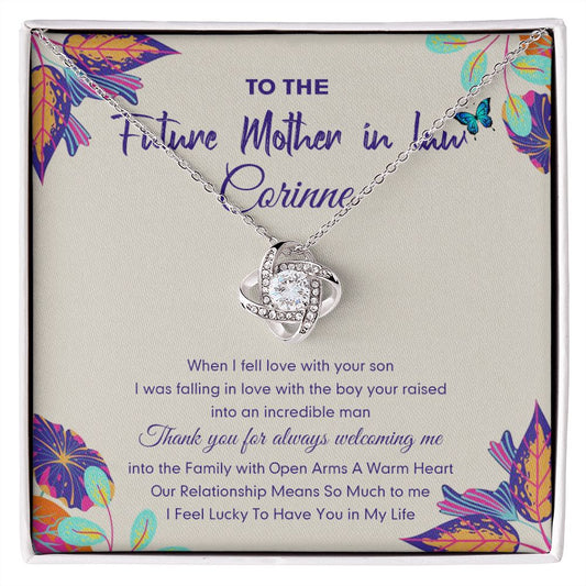 Future Mother In Law Gift Necklace, To The Future Mother In Law Necklace From Daughter In Law, Personalized Necklace Gift For Mom, Happy Mother's Day Necklace Gift, Jewelry Gift For Mother In Law Love Knot Necklace 6323