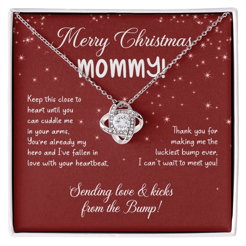 To My Mom Christmas Necklace Christmas Gift For Mom To Be First Time Mommy Gift Love Knot Necklace Set Gift for Mommy
