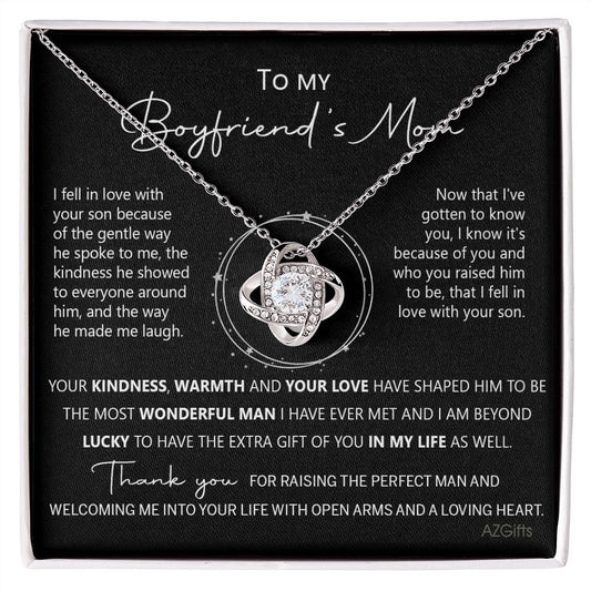 Gift For Boyfriend's Mom Necklace, Boyfriend Mom Gifts From Girlfriend, 14k Love Knot Necklaces For Boyfriends Mom, My Boyfriends Mom Gifts Necklace Mothers Day For Boyfriend Mom, Christmas Necklace Love Knot Necklace 6323