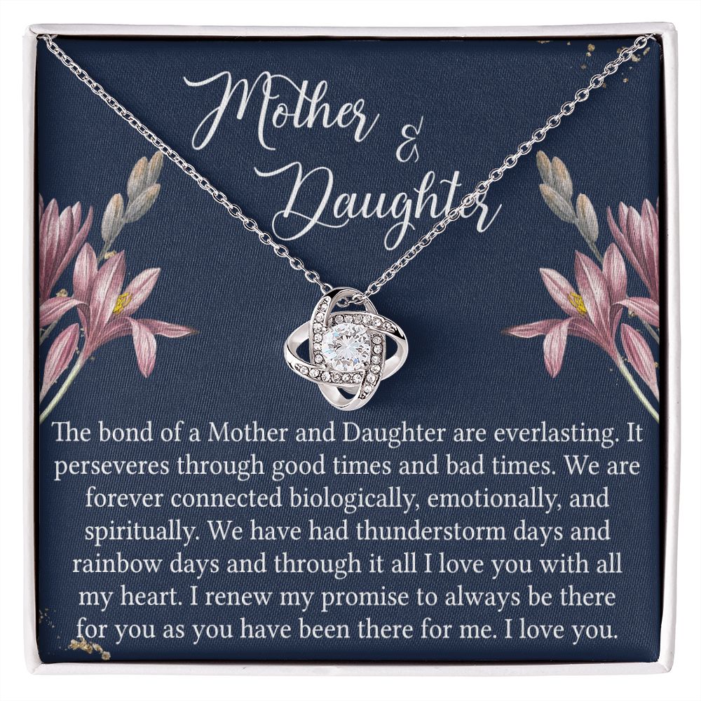 Mother And Daughter Gift Necklace - To My Mother Love Knot Necklace Gift From Daughter, Bond Of A Mother And Daughter Gift Necklace For Mom, Jewelry Gift For Women, Mother, Birthday Gift For Mom Love Knot Necklace 6323
