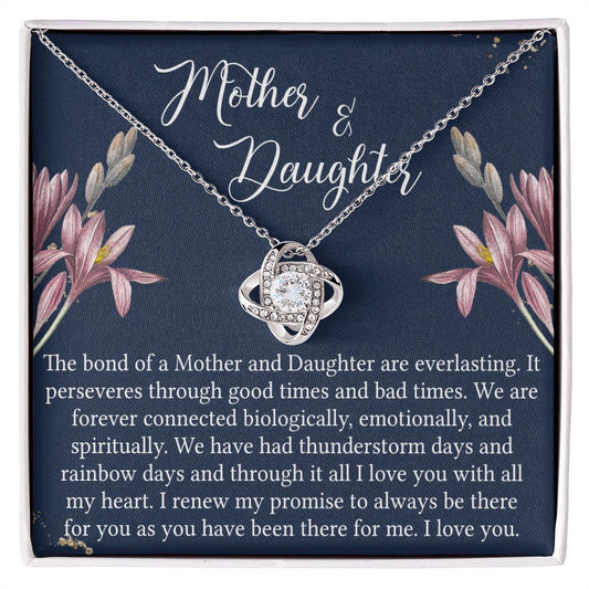 Mother And Daughter Gift Necklace - To My Mother Love Knot Necklace Gift From Daughter, Bond Of A Mother And Daughter Gift Necklace For Mom, Jewelry Gift For Women, Mother, Birthday Gift For Mom Love Knot Necklace 6323