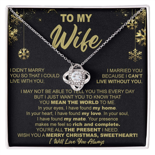 The Love Knot Necklace Set Gift for Wife from Husband To My Wife Merry Christmas Merry Christmas Gift for Wife