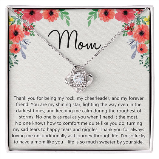 Mom Gift Necklace, Mother's Day Necklace Gift For Mom, To My Mom Love Knot Necklace Gift for Mom, Gift Anniversary Mother And Daughter Thank You Gift Pendant Jewelry Gift For Women Mom From Daughter Love Knot Necklace 6323
