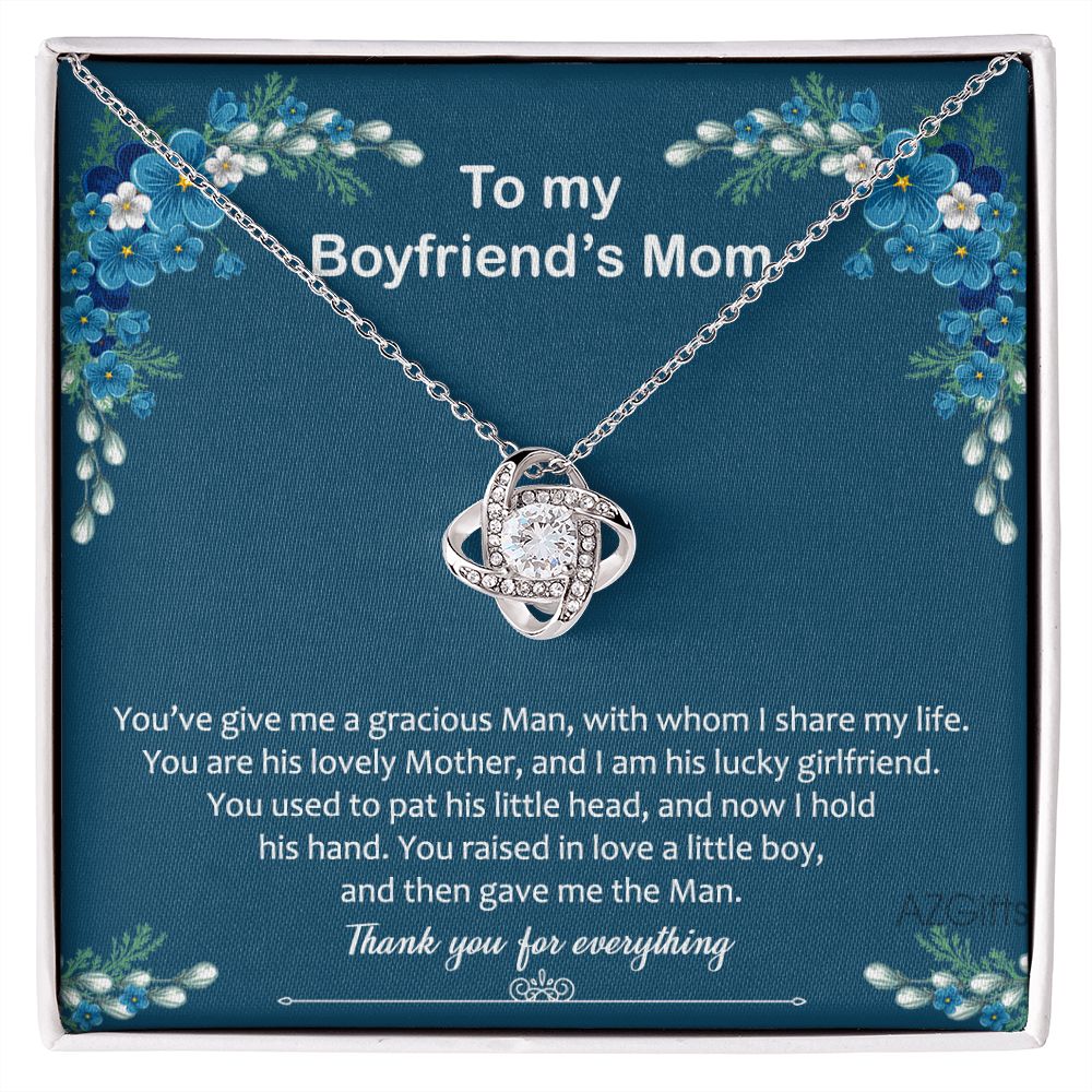 Gift For Boyfriend's Mom Gift Necklace, Boyfriend Mom Gifts From Girlfriend, Love Knot Necklaces For Boyfriends Mom, Thank You For Everrything Necklace Mothers Day For Boyfriend Mom Christmas Love Knot Necklace 6323
