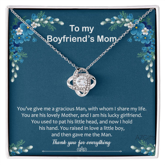 Gift For Boyfriend's Mom Gift Necklace, Boyfriend Mom Gifts From Girlfriend, Love Knot Necklaces For Boyfriends Mom, Thank You For Everrything Necklace Mothers Day For Boyfriend Mom Christmas Love Knot Necklace 6323