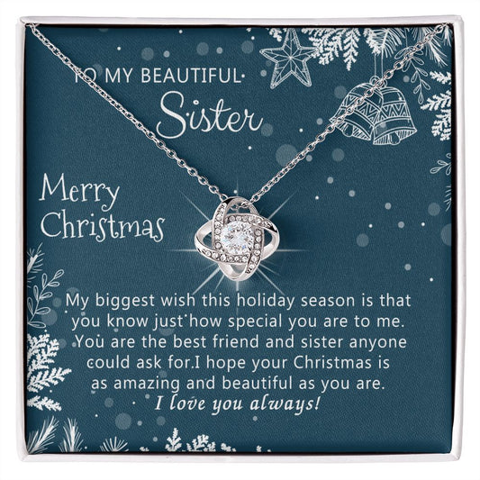 Personalized Necklace Gift To My Sisters Necklace from Brother Sisters Gift from Brother to Sisters Birthday Gift Idea for Her Necklace for Sister Gift from Brother Sisters Love Knot Necklace Set Gift for Sister