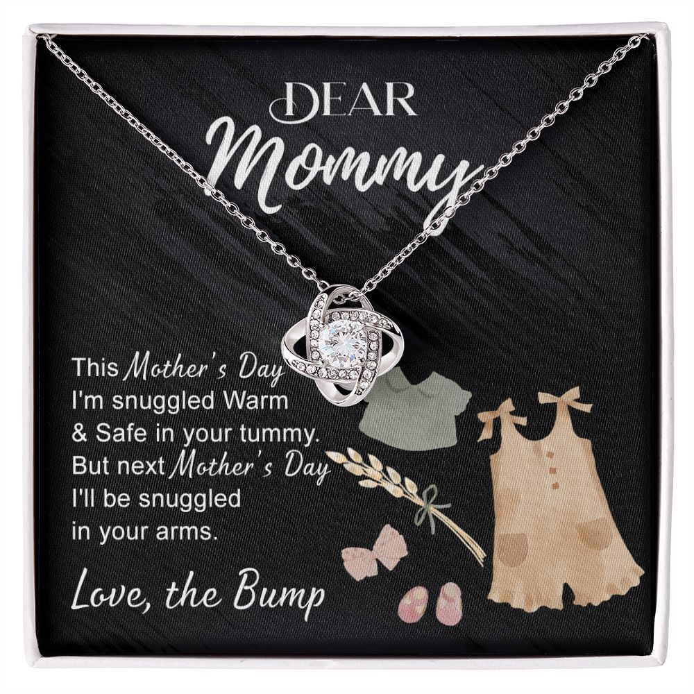 Dea Mommy Necklace Mothers Day Love Knot Necklace, Mothers Day Gifts for Pregnant Wife, Happy Mothers Day Necklace Gift for Moms to Be, Mother To Be Mothers Day Gift, To My Mommy Necklace from Bump Love Knot Necklace 6323