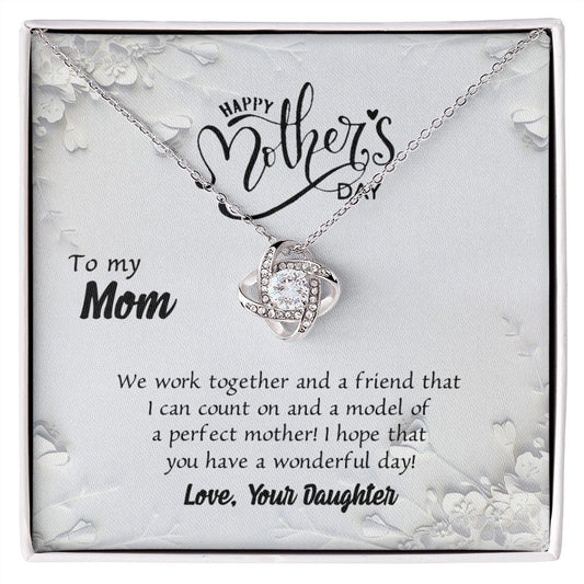 Happy Mother's Day Necklace, To My Mom Love Knot Necklace Gift From Daughter, Mom Your Daughter Necklace, Daughter And Mother Love Knot Pendant Gift For Mom Gift Necklace, Jewelry Gift For Women Love Knot Necklace 6323