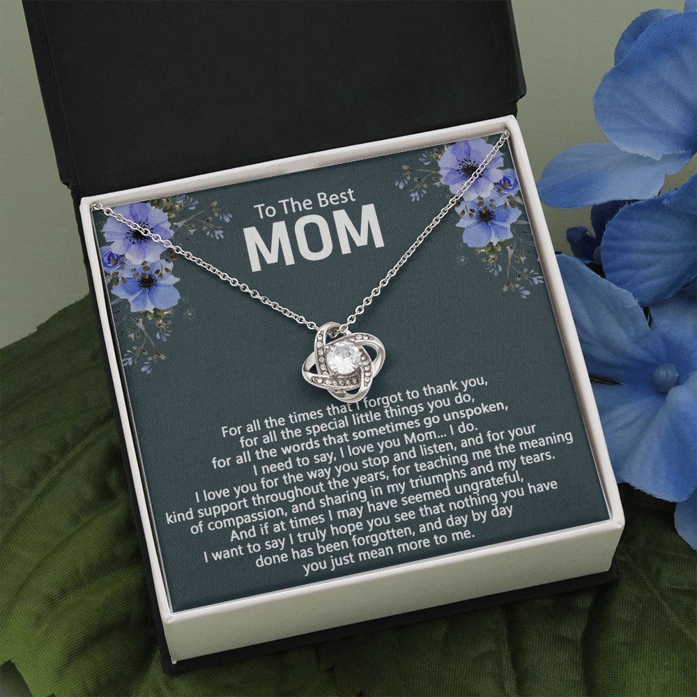 To My Mom Necklace From Daughter, To The Best Mom Necklace, Mother And Daughter Gift Necklace For Mom, Mother's Day Necklace Gift Mom, Birthday Gift Mom, Jewelry Gift For Women, Mom Gift Necklace Love Knot Necklace 6323