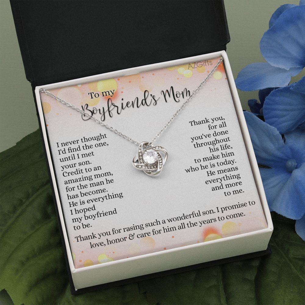 To My Boyfriends Mom Gift Necklace For Boyfriends Mom Gift Mother In Law Jewelry Gift Birthday Gift For Boyfriend's Mom Gift For Boyfriends Mom Gift Love Knot Necklace From Girlfriend Jewelry