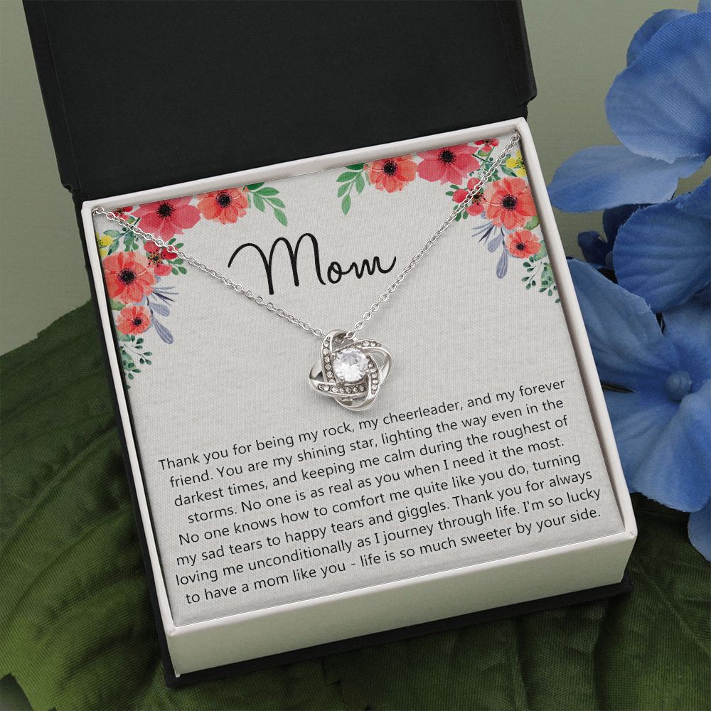 Mom Gift Necklace, Mother's Day Necklace Gift For Mom, To My Mom Love Knot Necklace Gift for Mom, Gift Anniversary Mother And Daughter Thank You Gift Pendant Jewelry Gift For Women Mom From Daughter Love Knot Necklace 6323
