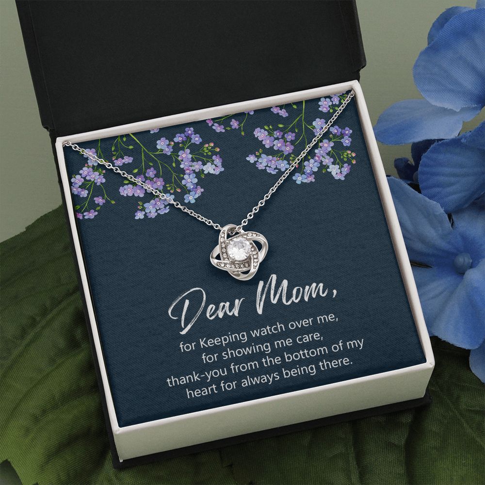 Dear Mom Necklace, To My Mom Love Knot Necklace Gift From Daughter, Mom Gift Necklace, Mother And Daughter Gift Necklace Pendant, The Love Knot Necklace Gift For Mom, My Heart For Always Necklace Love Knot Necklace 6323