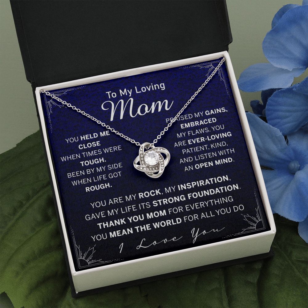 To My Loving Mom Necklace, Mom Love Knot Necklace From Daughter And Mother Necklace, You Held Me Close Necklace Gift For Mom, Loving Mom Gift Necklace, I Love You Necklace Gift For Mom, Jewelry Gift Love Knot Necklace 6323
