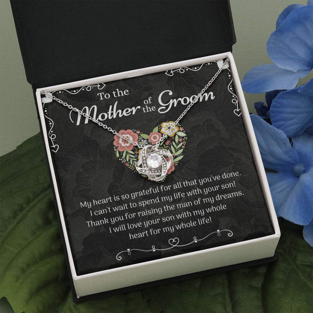 Mother of the Groom Sunflower Necklace from Bride, To The Mother of the Groom Love Knot Necklace From Son Gift For Mom, Mother Of The Groom Gift Necklace, Mom of Groom Gift Jewelry Gift For Women Love Knot Necklace 6323