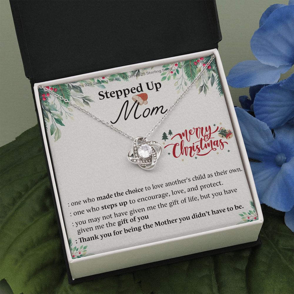 Inspirational StepMom Gifts Necklace Stepped Up Mom Necklace Gift On Christmas Birthday Bonus Mom Gift Necklace To My Stepped Up Mom Necklace From Daughter Son Merry Christmas Necklace Gift For Mom Love Knot Necklace 6323