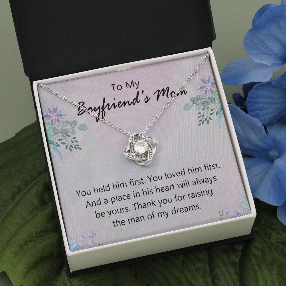 To My Boyfriends Mom Necklace Jewelry Gifts For Boyfriends Mom Mothers Day Love Knot Necklace Gift For Boyfriend's Mom, To My Boyfriends Mom Gifts On Birthday Christmas Thanksgiving Retirement