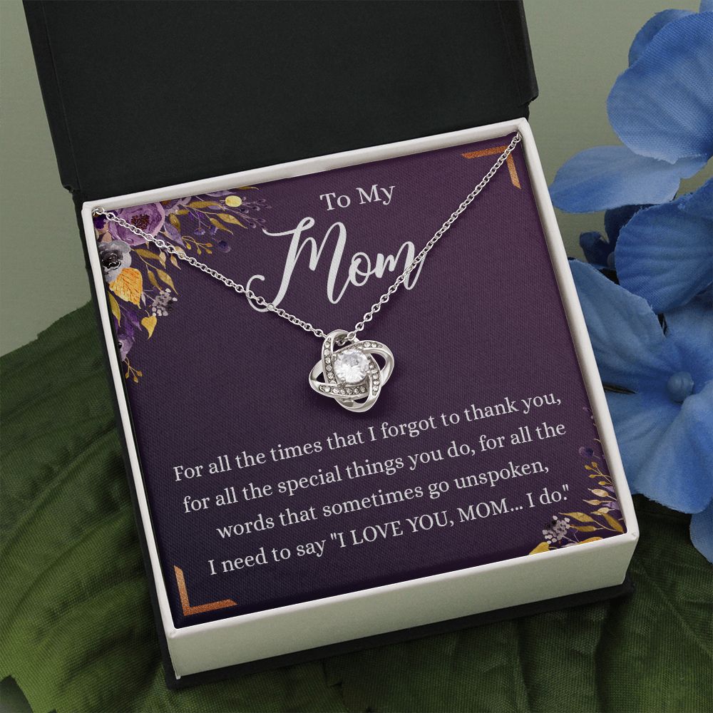 Mother Gift Necklace, To My Mom Love Knot Necklace From Daughter, Mother's Day Necklace Gift, Retriment Anniversary Necklace Gift For Mom, Bonus Mom Present for Mom Necklace Jewelry Gift for Women Love Knot Necklace 6323