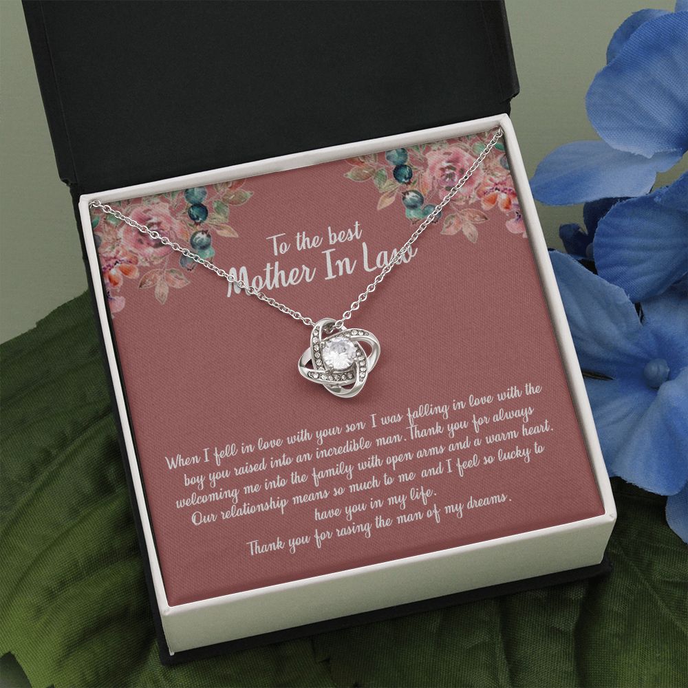 To My Mother In Law Necklace From Daughter In Law, Happy Mothers Day Necklace, To The Best Mother In Law Love Knot Necklace From Daughter In law Jewelry Gift Mothers Day, Necklace Gift For Mom Love Knot Necklace 6323