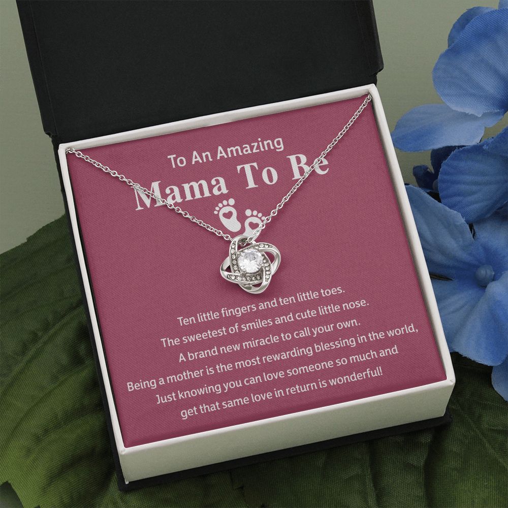 Mama To Be Gift Necklace, To An Amazing Mama To Be Necklace From Daughter, Mama To Be Love Knot Necklace, Wonderful Mom Gift Necklace From Daughter, Jewelry Gift For Women, Mama To Be Necklace Gift Love Knot Necklace 6323