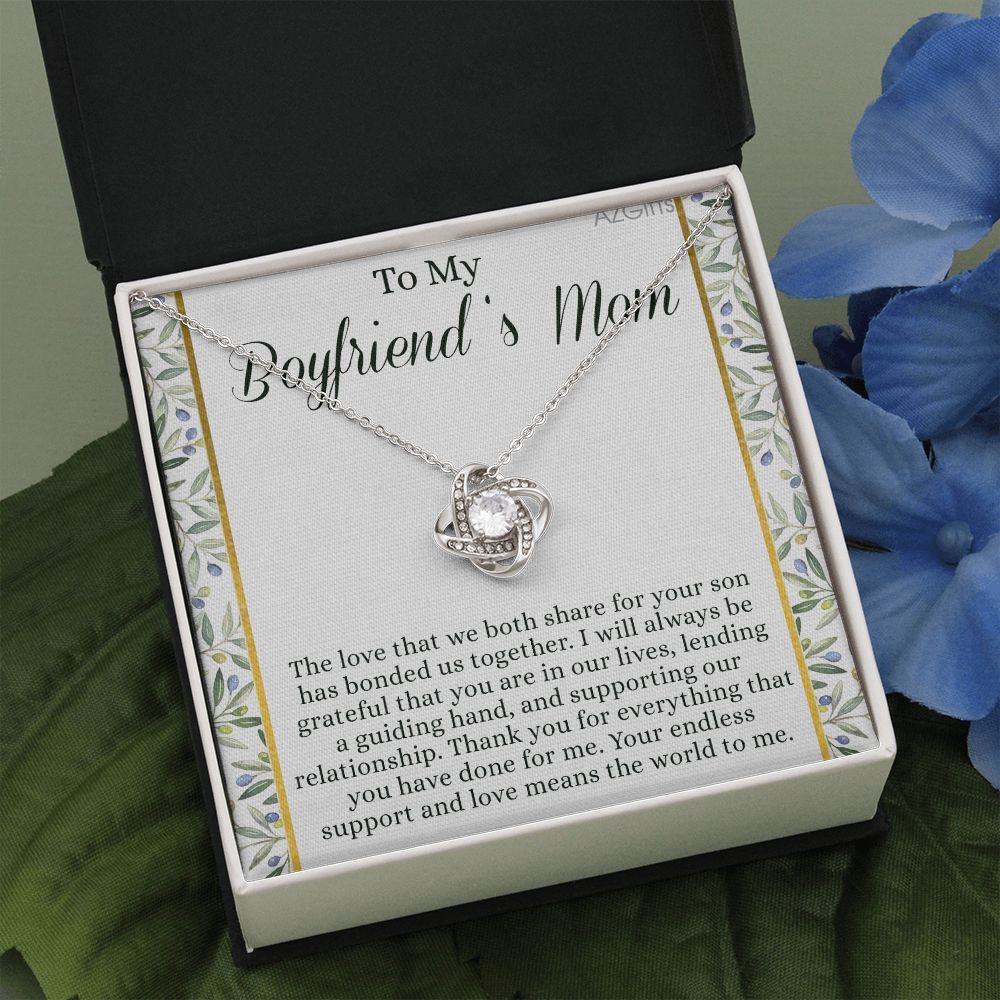 To My Boyfriend's Mom Necklace Customize Name Gift For Boyfriend's Mom Necklace Gift Ideas For Mother's Day Birthday Personalized Necklace Jewelry Message Cards Box For Her Necklace Girls Women