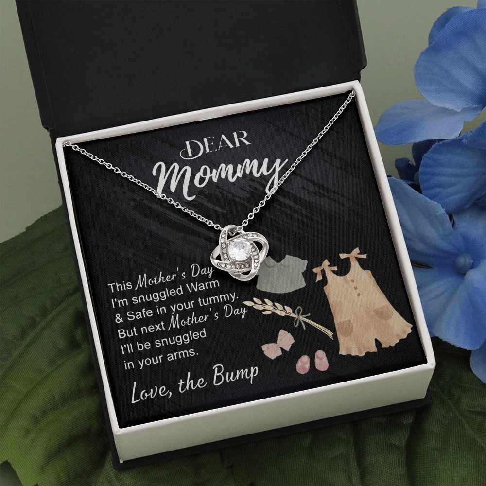 Dea Mommy Necklace Mothers Day Love Knot Necklace, Mothers Day Gifts for Pregnant Wife, Happy Mothers Day Necklace Gift for Moms to Be, Mother To Be Mothers Day Gift, To My Mommy Necklace from Bump Love Knot Necklace 6323