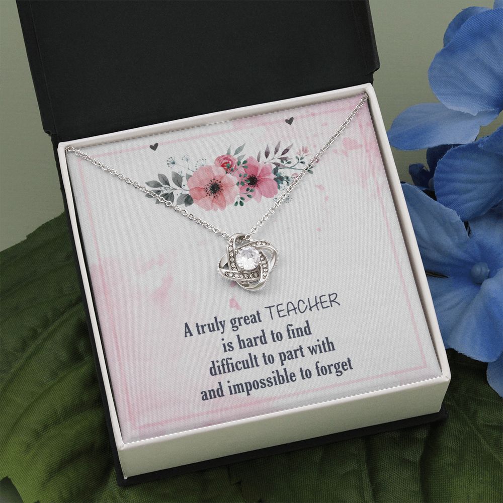 To My Mom Necklace From Daughter And Happy Mother's Day Necklace Gift For Mom, A truly Great Teacher, Teacher Gift Necklace, Love Knot Necklace Gift For Teacher Mom Jewelry Gift For Women, Mother Love Knot Necklace 6323