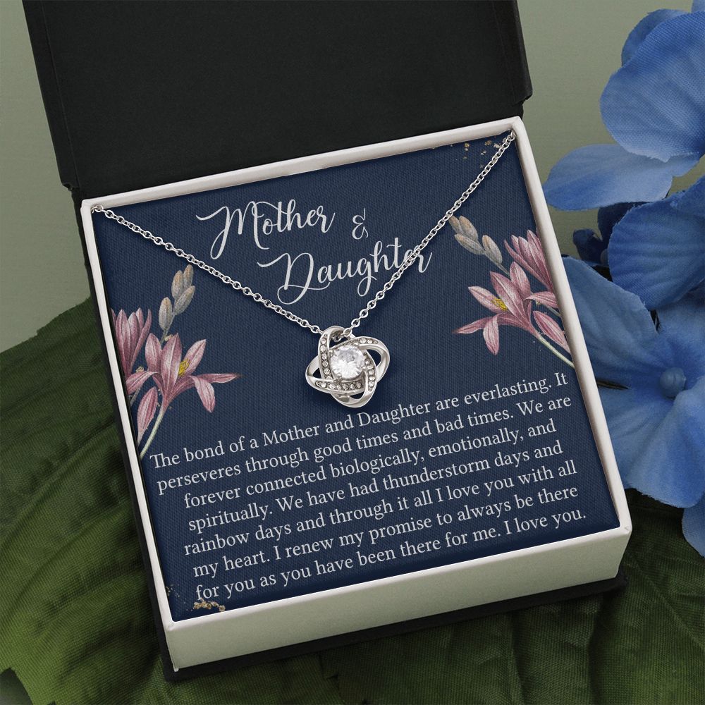 Mother And Daughter Gift Necklace - To My Mother Love Knot Necklace Gift From Daughter, Bond Of A Mother And Daughter Gift Necklace For Mom, Jewelry Gift For Women, Mother, Birthday Gift For Mom Love Knot Necklace 6323
