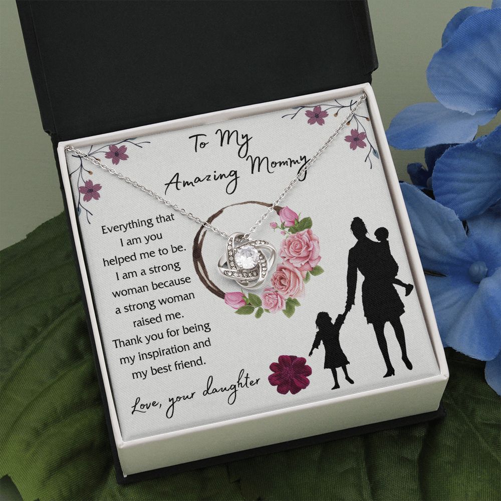 Mom And Daughter Necklace, To My Amazing Mom Necklace From Daughter, Necklace Gift For Mom On Birthday Gift Anniversary Mother's Day Necklace Gift Mom Love Knot Necklace Jewelry Gift For Women Love Knot Necklace 6323