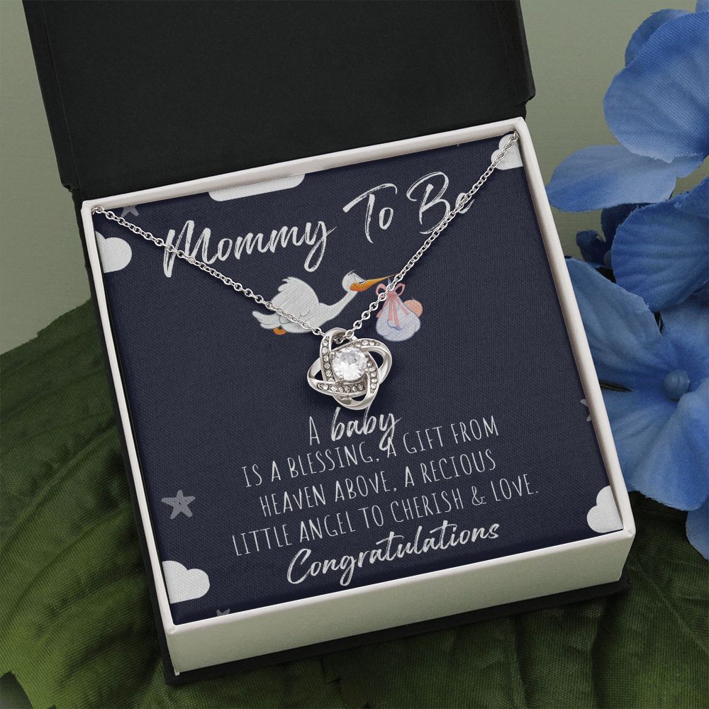 Mommy To Be Necklace, Pregnancy Necklace, Pregnancy Gifts For First Time Moms, Pregnancy Gifts Necklace, Congratulations Gift Necklace For Mom, Jewelry Gift For Women, Mommy To Be Gift Necklace Love Knot Necklace 6323