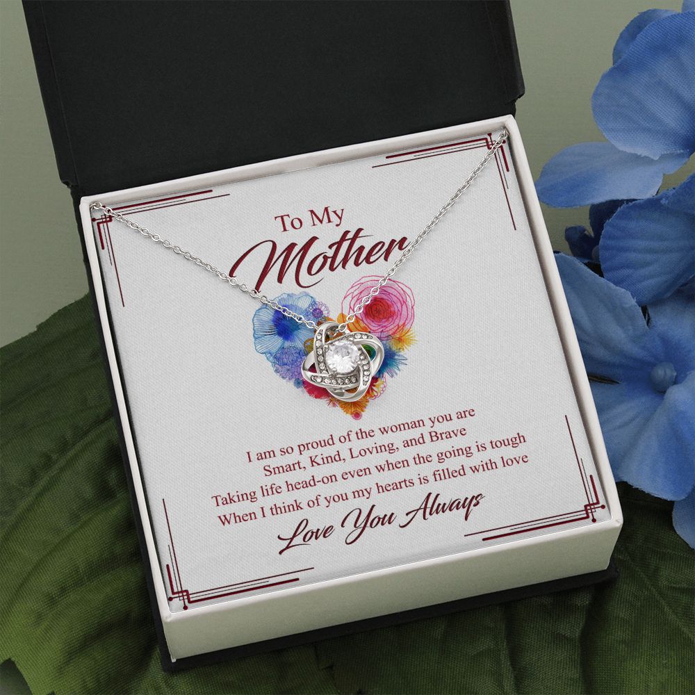 Mother Gift Necklace, To My Mother Love Knot Necklace Gift From Daughter And Mother Love Knot Pendant Gift For Mom Bonus Mom Gift Necklace Love You Always Pendant Gift For Mom Jewelry Gift For Women Love Knot Necklace 6323