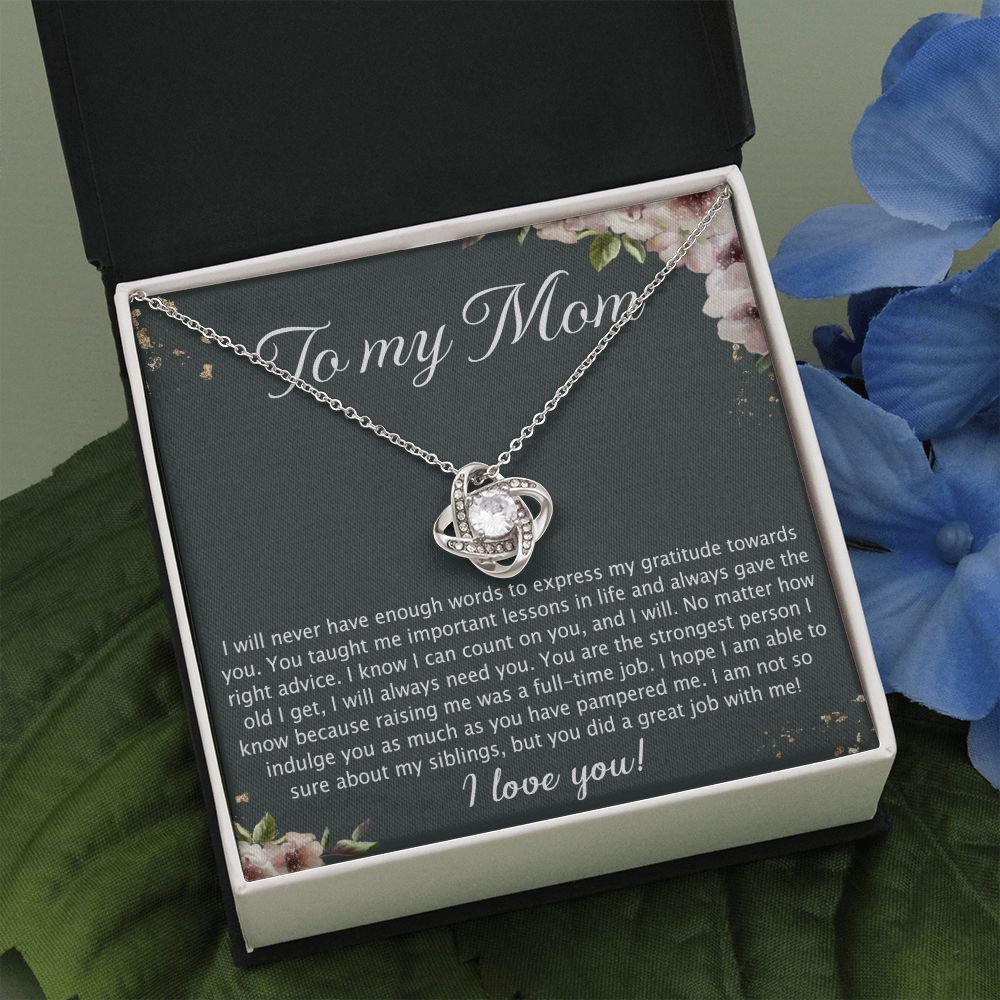 To My Mom Love Knot Necklace From Daughter, No Matter Necklace Gift For Mom, Daughter And Mother Love Knot Pendant Gift For Mom, Jewelry Gift For Women, Mom Gift Necklace, Daughter To Mom Pendant Love Knot Necklace 6323