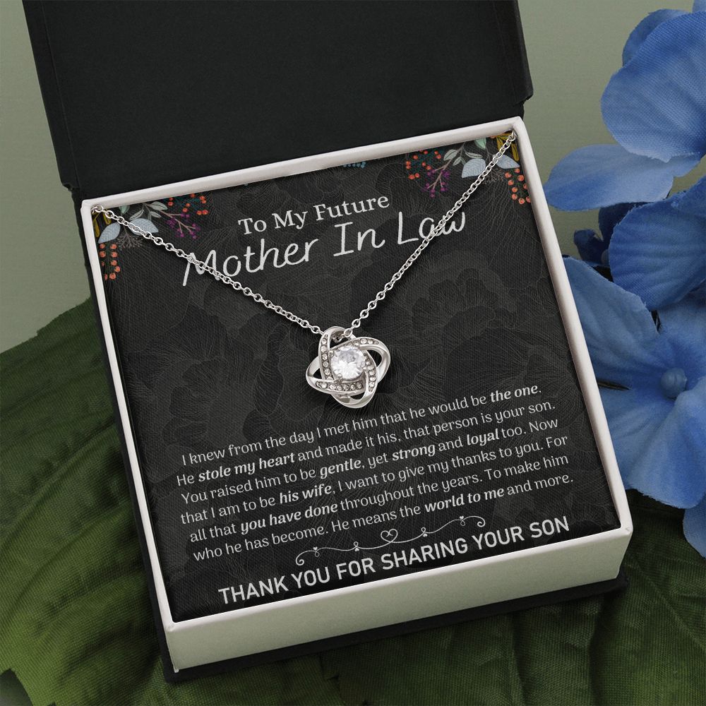 To My Future Mother In Law Necklace, To My Mother In Law Love Knot Necklace From Son, Future Mother In Law Gift Necklace, Future Mother In Law Pendant Gift, Jewelry Gift For Women, Mother In Law Love Knot Necklace 6323