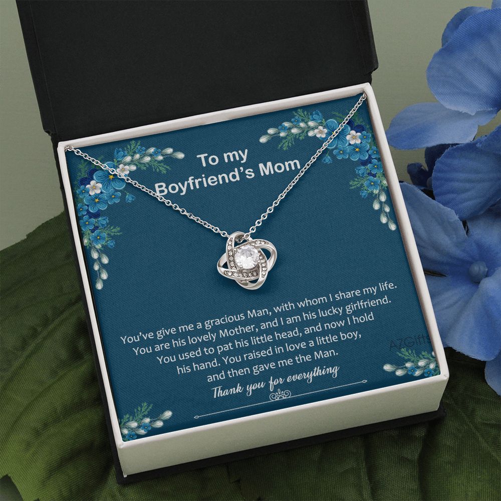 Gift For Boyfriend's Mom Gift Necklace, Boyfriend Mom Gifts From Girlfriend, Love Knot Necklaces For Boyfriends Mom, Thank You For Everrything Necklace Mothers Day For Boyfriend Mom Christmas Love Knot Necklace 6323