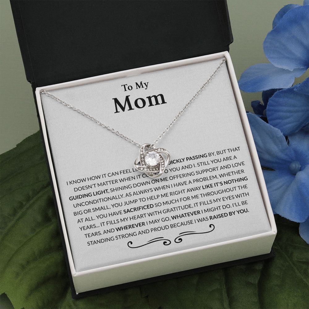 Mom Gift Necklace, To My Mom Necklace From Daughter, The Love Knot necklace Gift For Mom, Birthday Gift Necklace For Mom, Mother's Day Necklace Gift For Mom From Daughter Jewelry Bonus Mom Necklace Love Knot Necklace 6323