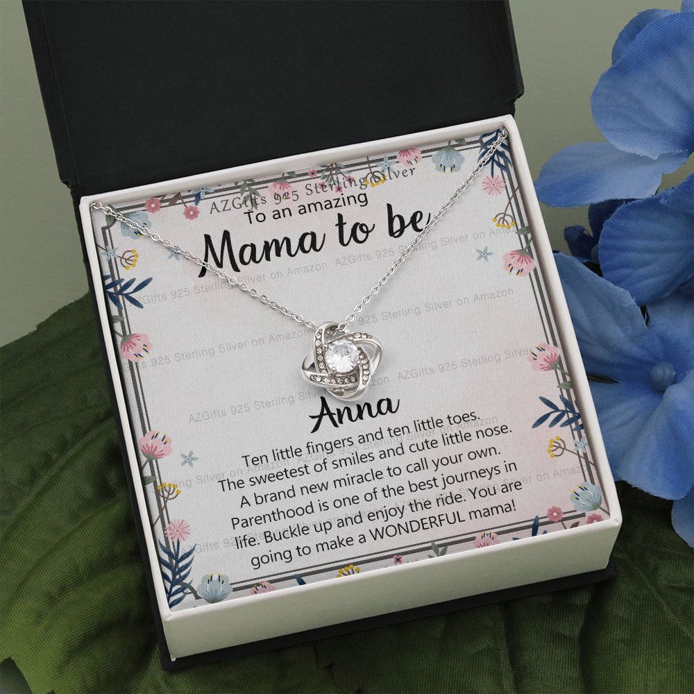 To An Amazing Mama To Be Necklace, Mom To be Gift Necklace First Time Mom Pregnancy Gift Necklace for New Mom Gift Expectant Mother's Day Love Knot Necklace Gift for New Mom Jewelry Gift for Women