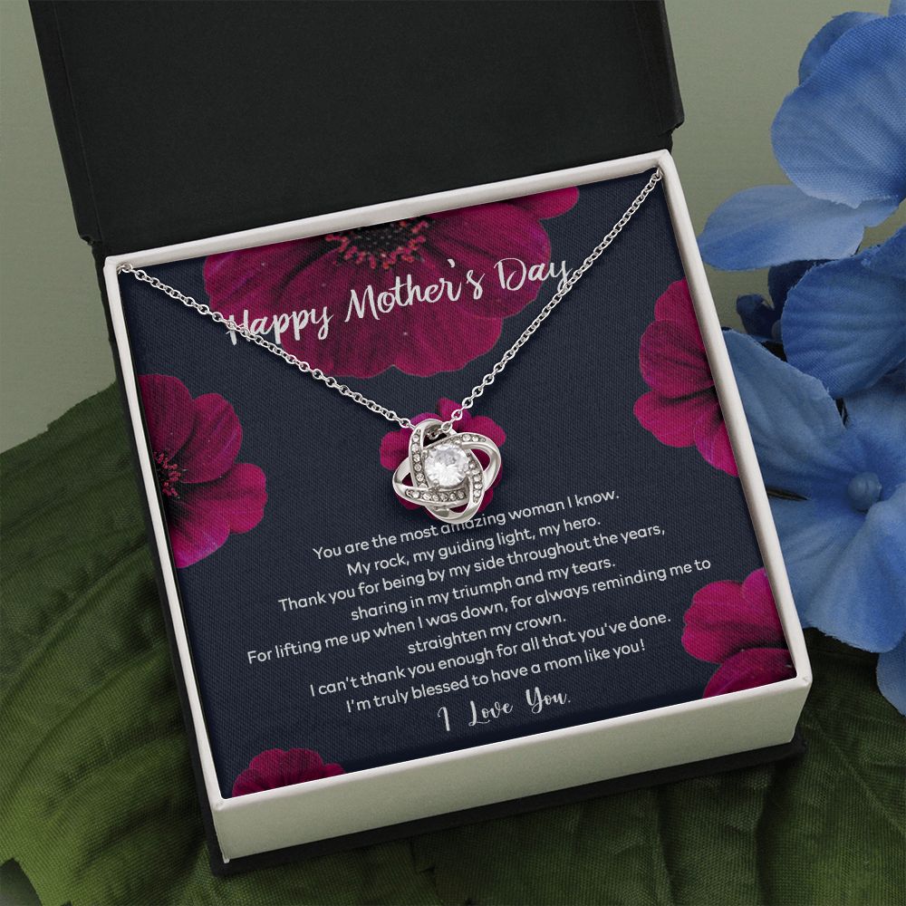 Happy Mother's Day Necklace Gift, To My Mom Necklace From Daughter, You Are The Most Amazing Woman Necklace Gift For Mom, Mother's day Necklace Gift For Mom, Thank You For All Mother Gift Necklace Love Knot Necklace 6323