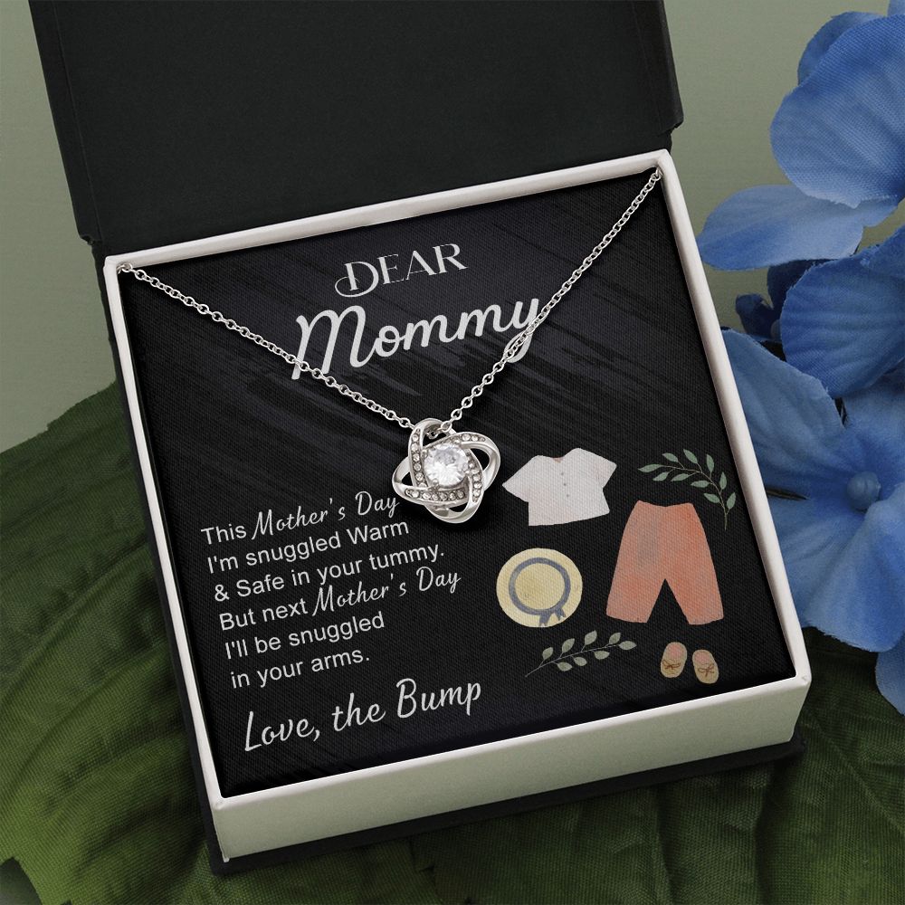 Dea Mommy Necklace, Mothers Day Gifts for Pregnant Wife, Happy Mothers Day Love Knot Necklace, Gift Necklace for Moms to Be, Mother To Be Mothers Day Pendant Gift, To My Mommy Necklace from Bump Love Knot Necklace 6323